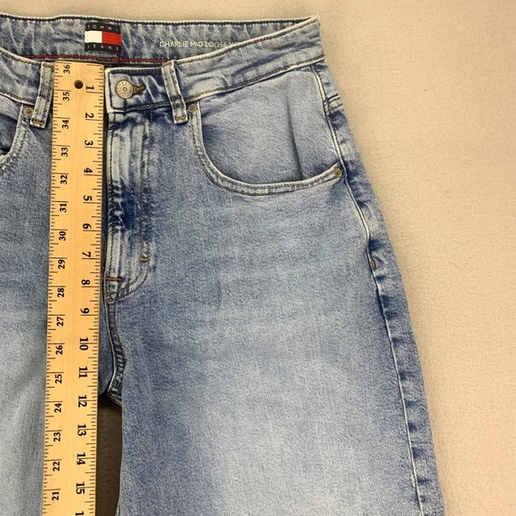 Tommy Hilfiger Jeans Womens 31 Charlie Mid-Loose Wide Leg Light Wash Stretch - Picture 14 of 16